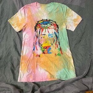 Women’s king Jesus Wrldinvsn Multi-coloured tie-dye Jesus tee #streetwear. Sz S